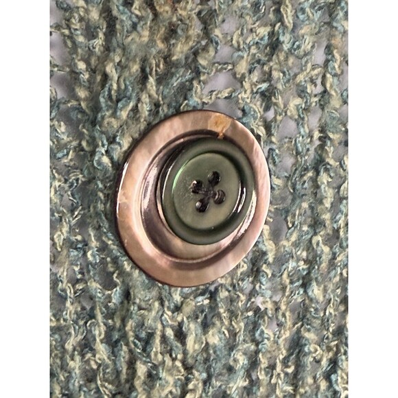 Amy Brill Sweater One Size Cardigan Green Button Front Womens - Picture 3 of 6